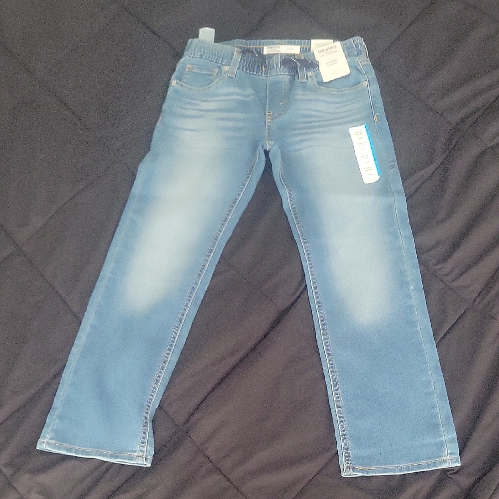 Blue Straight-Leg Jeans with Classic Fade
